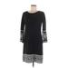 R&K Originals Casual Dress - Shift: Black Fair Isle Dresses - Women's Size Medium