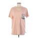 Victoria's Secret Pink Active T-Shirt: Pink Tropical Activewear - Women's Size Medium