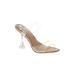 Gianni Bini Sandals: Slip-on Stilleto Cocktail Party Ivory Shoes - Women's Size 10 - Open Toe