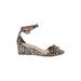 J.Crew Wedges: Ivory Leopard Print Shoes - Women's Size 8 1/2 - Open Toe