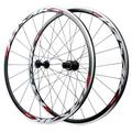 ZECHAO Aluminium Alloy Off Road Bike Wheelset,for 700C*20C-35C Tires C/V Brake Front 2 Rear 4 Bearings 20/24H Spoke Quick Release 1660g (Color : Black red, Size : 700c)
