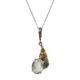 SILCASA Green Amethyst & Citrine 925 Sterling Silver Designer Pendant With Chain Necklace Statement Jewelry For Women & Girls