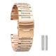 EDVENA 18mm 20mm 22mm 24mm Gold/Rose Gold/Blue Stainless Steel Watchband Folding Clasp With Safety With Spring Bars Unisex (Color : Rose gold, Size : 22mm)