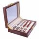 Mkcavne 1 x Glass Cufflinks Box for Men Collection Painted Wood Display Storage Box 12 Pairs Capacity Rings Box