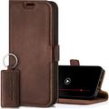 SURAZO Premium Slim Magnet Handyhülle für Samsung Galaxy S24 Plus Hülle Leder – Klappbare Echtleder Schutzhülle [mit Kartenfach, RFID Schutz] Flip Klapphülle Wallet Case Cover Lederhülle (Nussbraun)