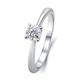 Lieson Women's Rings Wedding, 18K White Gold Ring Women Rings Promise Classic Solitaire 4 Claw Round 0.5ct Natural Diamond Engagement Ring White Gold Ring Size Q 1/2