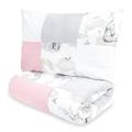 Totsy Baby Handmade patchwork children's duvets 100 x 135 cm - children's duvet set with pillows children's blanket with pillows nursery duvet cotton Pink Elephant