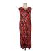 Avenue Casual Dress - Midi Crew Neck Sleeveless: Red Dresses - Women's Size 14 Plus