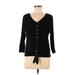 NY Collection Long Sleeve Blouse: Black Tops - Women's Size X-Small