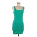 Wild Fable Casual Dress - Mini Square Sleeveless: Green Print Dresses - Women's Size Medium