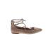 Vince Camuto Flats: Tan Print Shoes - Women's Size 8 1/2 - Almond Toe