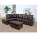 Brown Sectional - Wade Logan® Freelandville 103.5 Wide Faux Leather Right Hand Facing Sofa & Chaise w/ Ottoman Faux Leather | Wayfair