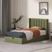 Latitude Run® Daizia Hydraulic Lift Up Storage Platform Bed Upholstered in Green | 41 H x 44.5 W x 75.6 D in | Wayfair