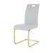 Orren Ellis Udine Faux Leather Side Chair Dining Chair Faux Leather/Upholstered/Metal in Gray/Yellow | 43.3 H x 16.6 W x 17.6 D in | Wayfair