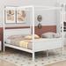 Red Barrel Studio® Weidar Canopy Platform Bed Wood in White | 74.8 H x 62.7 W x 83.9 D in | Wayfair 6971E3782DE645A98DF0F7AC509A28AC