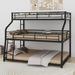 Isabelle & Max™ Twin XL/Full XL/Queen Metal Triple Bed w/ Long & Short Ladder & Guardrails Metal in Black | 74 H x 61.8 W x 83 D in | Wayfair