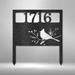 Red Barrel Studio® Personalized Bird Yard Address Stake Steel Sign Steel Art Wall Metal Decor Metal in Black | 28.75 H x 29.5 W x 0.5 D in | Wayfair