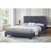 Ebern Designs Jesten Upholstered Standard Bed Upholstered, Linen in Blue | 48 H x 63 W x 82 D in | Wayfair 9995B46AE6F8475D94251F90B0F5F894