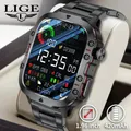 LIGE-Montre Connectée Militaire Robuste pour Homme Appel Bluetooth dehors Fréquence Cardiaque