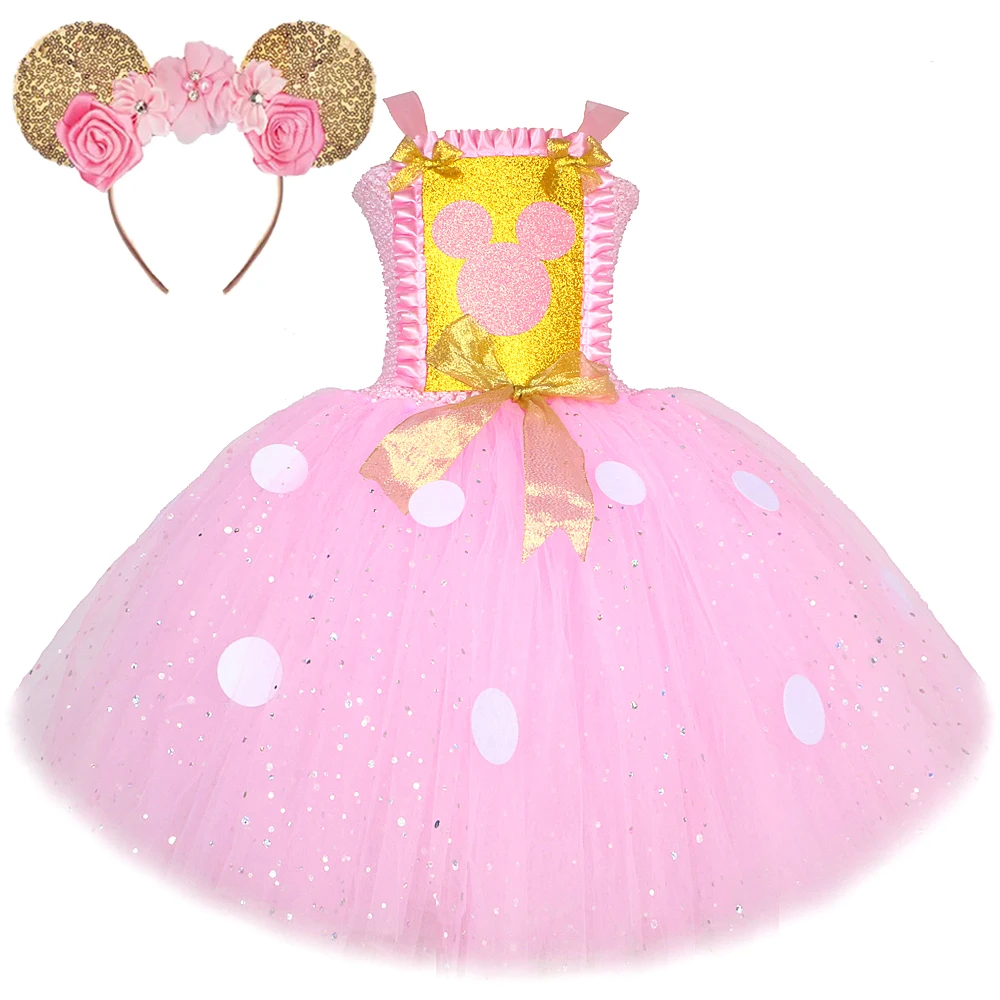 Costumes de dessin animé pour enfants, robe tutu rose pour filles, vêtements animaux pour enfants, vêtements pour enfants, bébés et fillettes, Minnie Mouse, Rotterdam Kling, anniversaire et Noël