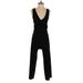 Trafaluc by Zara Jumpsuit V-Neck Sleeveless: Black Print Jumpsuits - Women's Size Small