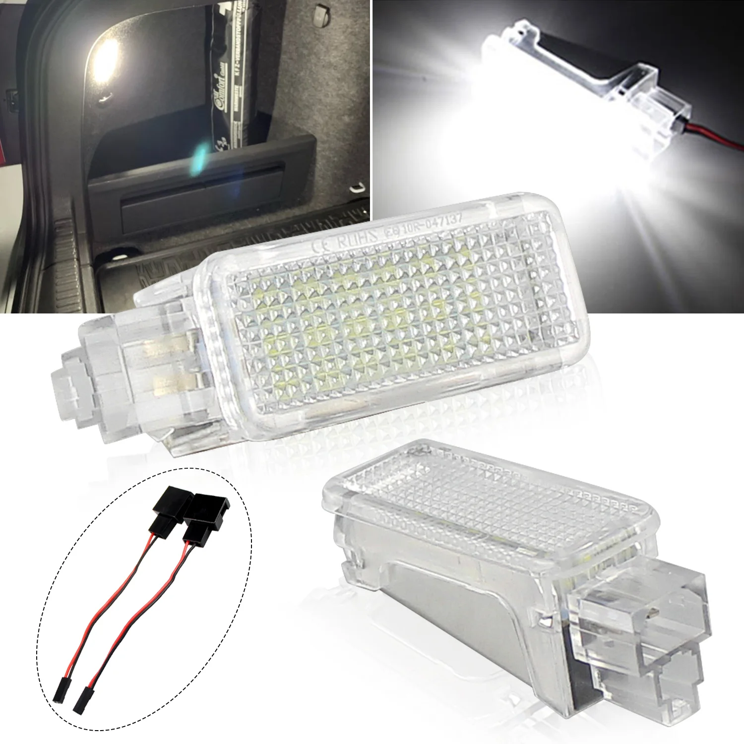 2PC Canbus Auto LED Bianco Porta di Cortesia/bagagliaio/poule dei piedi/luce vano portaoggetti lampada Per Audi A1 A2 A3 A4 A5 A6 A7 A8 Q3 Q5 Q7 TT VW Skoda