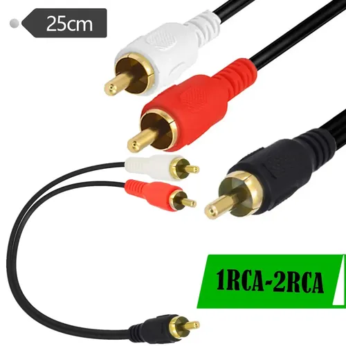 10 stücke 1 RCA-Stecker auf 2 RCA-Stecker Stereo-Audio-Y-Kabel 2 RCA-Stecker auf 1 RCA-Stecker