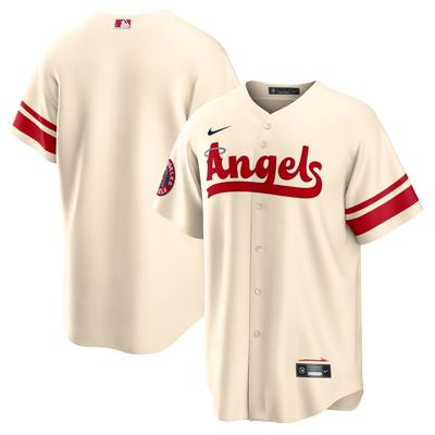Cremefarbenes Nike City Connect-Replika-Teamtrikot der Los Angeles Angels für Herren Image