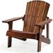 Wooden Kid s Adirondack Chair - All Weather Patio Chair With High Backrest Arm Rest 110 LBS Weight Capacity Outdoor Fir Wood Porch Chair For Balcony Backyard Poolside Yard (1 Coffee)