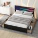 Queen Size Platform Bed with 4 Storage Drawers & LED Lights Headboard, Modern Wood Storage Bed Frame for Kids Teens Adults