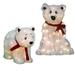 Pre-Lit Seasonal 2 ft and 1.5 ft LED Polar Bears Set