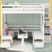 Full Over Full Bunk with staircase,the Down Bed can be Convertible to Seats and Table Set, White