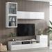 High Gloss TV Stand with Wall Mounted Floating Storage Cabinet, Versatile Media Console TV Cabinet Set with Ample Storage Space