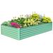 Domi Galvanized Raised Garden Bed Large Metal Planter Box for Growing Vegetables Fruits and Flowers Outdoors Green 8x4x1.5ft