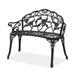 Ktaxon Outdoor Patio Park Garden Bench Courtyard Leisure Rose Cast Aluminum Outdoor Loveset Black