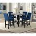 5-pc Round Counter Height Faux Marble Dining Table Set w/ 4 Dining Chairs