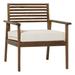 Pemberly Row Modern Solid Wood Outdoor Club Chair - Dark Brown