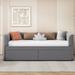 Twin Size Upholstered Daybed with Ergonomic Design Backrest and 2 Drawers