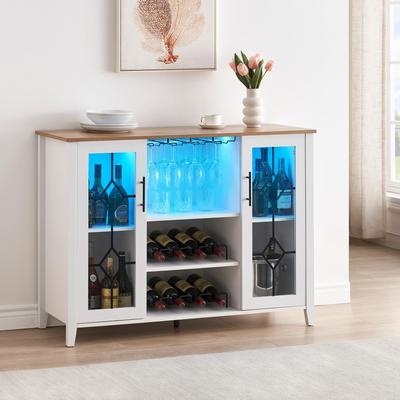 Wine Bar Cabinet with LED Light - 15.7
