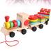 Kids Wooden Train Toy 1 Set Kids Wooden Toy Three Sections Train Toy Funny Blocks Toys Educational Playthings Early Education Toys for Children Kids