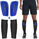 Football Shin Guard Socks and Pads - Double Layer Mesh for Protection