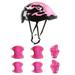 SHENGXINY Kids Bike Helmet Set Clearance 7Pcs/Set Children Kids Helmet Knee Elbow Pad Cycling Skate Bike Protecs Pink