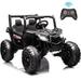 24 V Ride on UTV for Kids 2 Seater Battery Powered Ride on Car with Remote control Music Player 4 Wheel Shock Spring 3 Point Safety Belt Ride on Toy for Boys and Girls 3 4 5 6 Years Olds Black