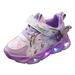 2DXuixsh Girls Tennis Shoes with Lights Spring Autumn Leather Casual Sportwear Comfortable Non-Slip Cartoon Light up By Steps Baby Shoes Sports Shoes Purple Size 22