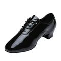YUHAOTIN Black Leather Shoes Men 9 1/2 Men s Solid Color Lace up Modern Dance Shoes Dance Hall Latin Dance Shoes Black Leather Shoes Men Wide Leather Shoes for Men
