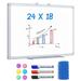 Maxtek Magnetic White Board 24 x 18 Dry Erase Board Wall Hanging Whiteboard with 3 Dry Erase Pens 1 Dry Eraser 6 Magnets 2 x 1.5 Message Scoreboard for School Home Office