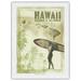 Hawaiian Surfer - Hawaii Paradise of the Pacific - Vintage Travel Poster by Wade Koniakowsky - Japanese Unryu Rice Paper Art Print (Unframed) 18 x 24 in