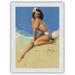 Sunny Skies-Hawaii Pin Up-Elsa Kanionapua Edsman-1952 Miss Universe 1st Runner Up-Vintage Pin Up Girl Poster by Rolf Armstrong c.1950s-Japanese Unryu Rice Paper Art Print (Unframed) 12 x 16 in