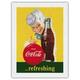 Drink Coca Cola - Refreshing - Vintage Advertising Poster c.1950s - Japanese Unryu Rice Paper Art Print 24 x 32 in