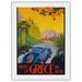 Visitez la GrÃ¨ce en Auto (Visit Greece by Car)-Automobile et Touring Club de GrÃ¨ce (Automobile Touring Club)-Vintage Travel Poster c.1930s-Japanese Unryu Rice Paper Art Print (Unframed) 18 x 24 in